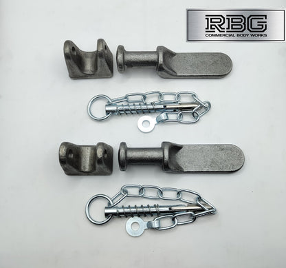 2x Tailboard Forket, Lug & SPRING LOADED Sword Pin & Chain Truck Trailer Drop