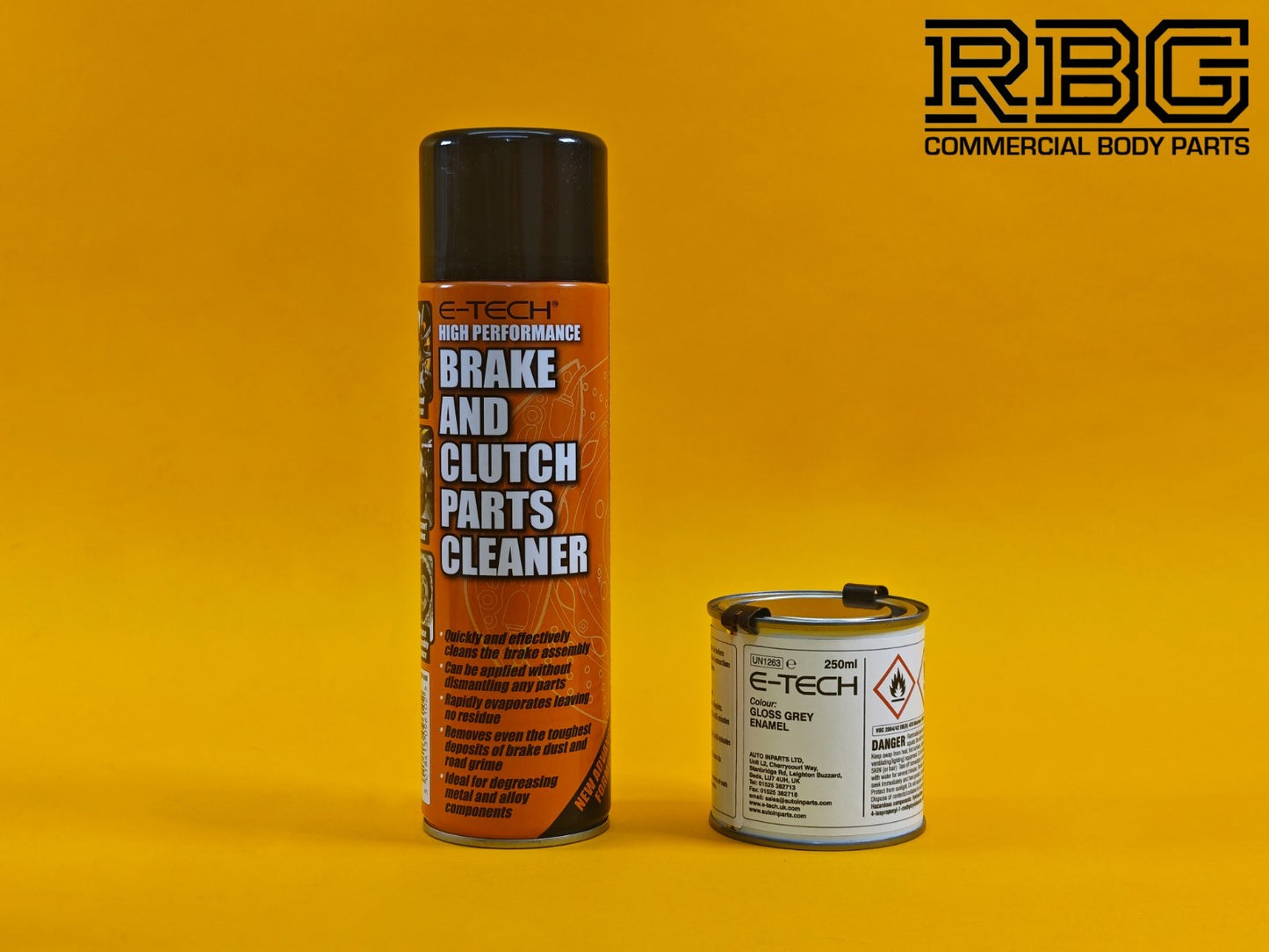 Brake Caliper Paint Kit GREY Paint + Cleaner + Brush E-TECH For Car Vehicle UK