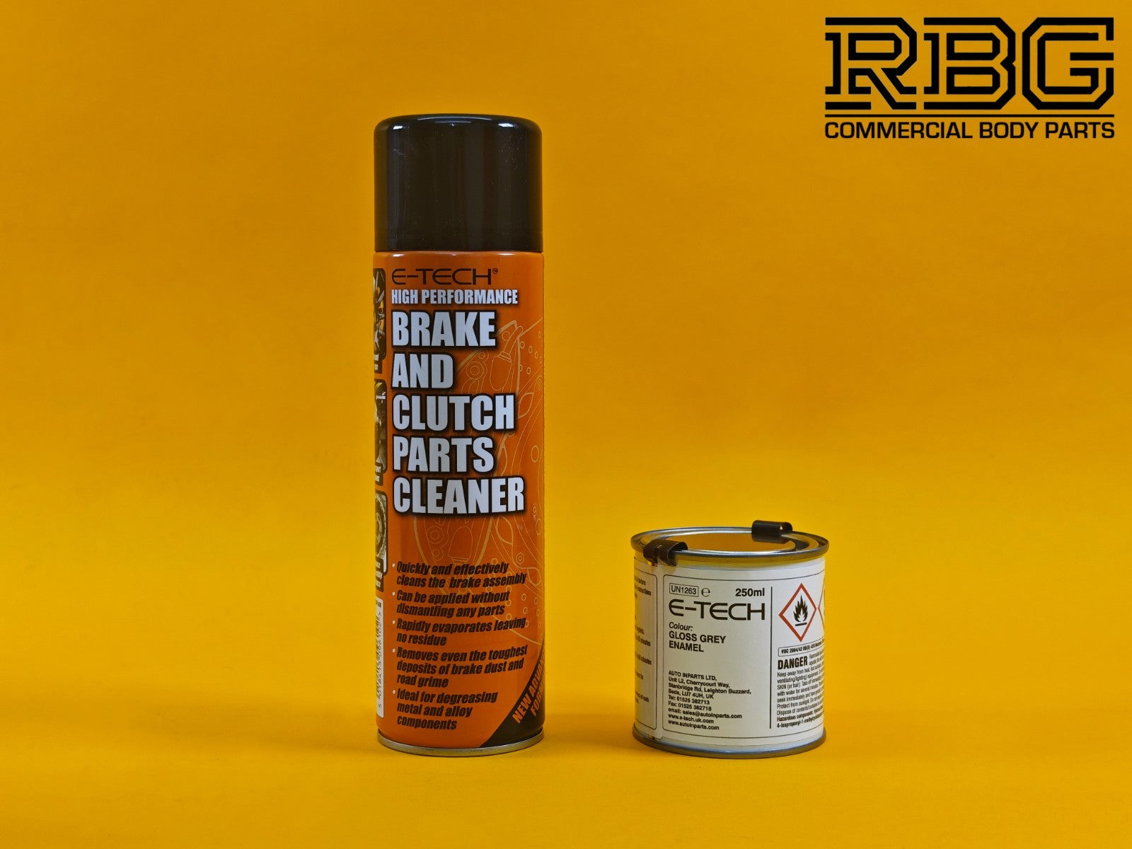 Brake Caliper Paint Kit GREY Paint + Cleaner + Brush E-TECH For Car Vehicle UK