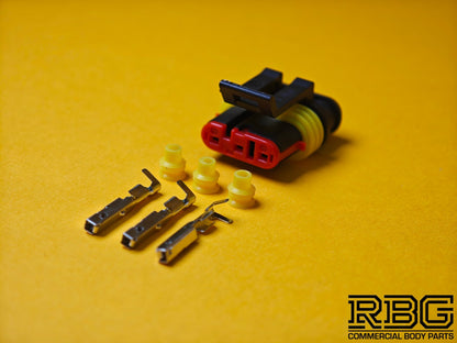 SuperSeal 3 Way Male Plug Kit AMP Electrical Wiring Waterproof IP67 TE Housing