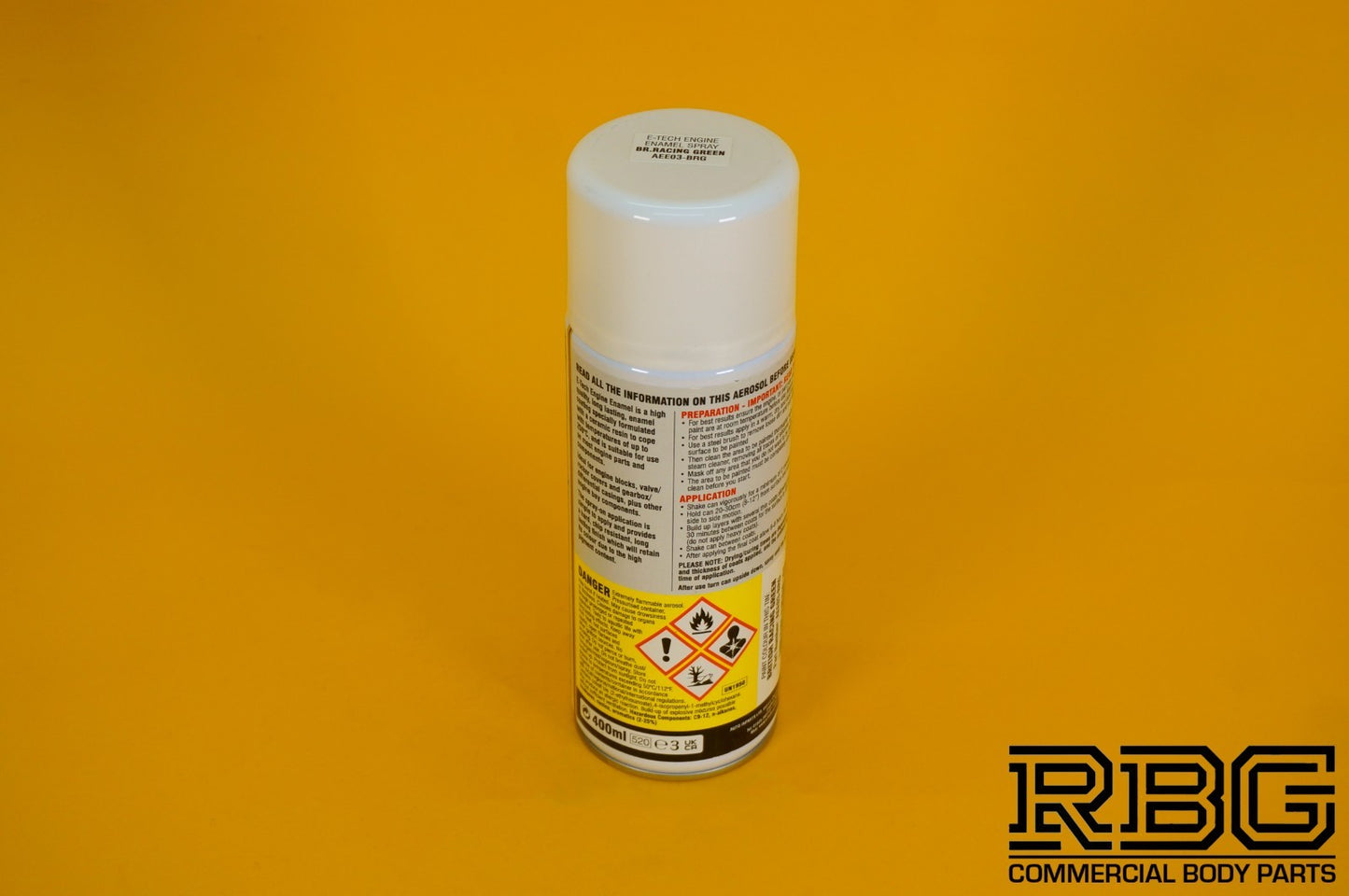Engine Enamel Spray Coating BRIT RACING GREEN 400ml E-TECH Heat Resistant Paint