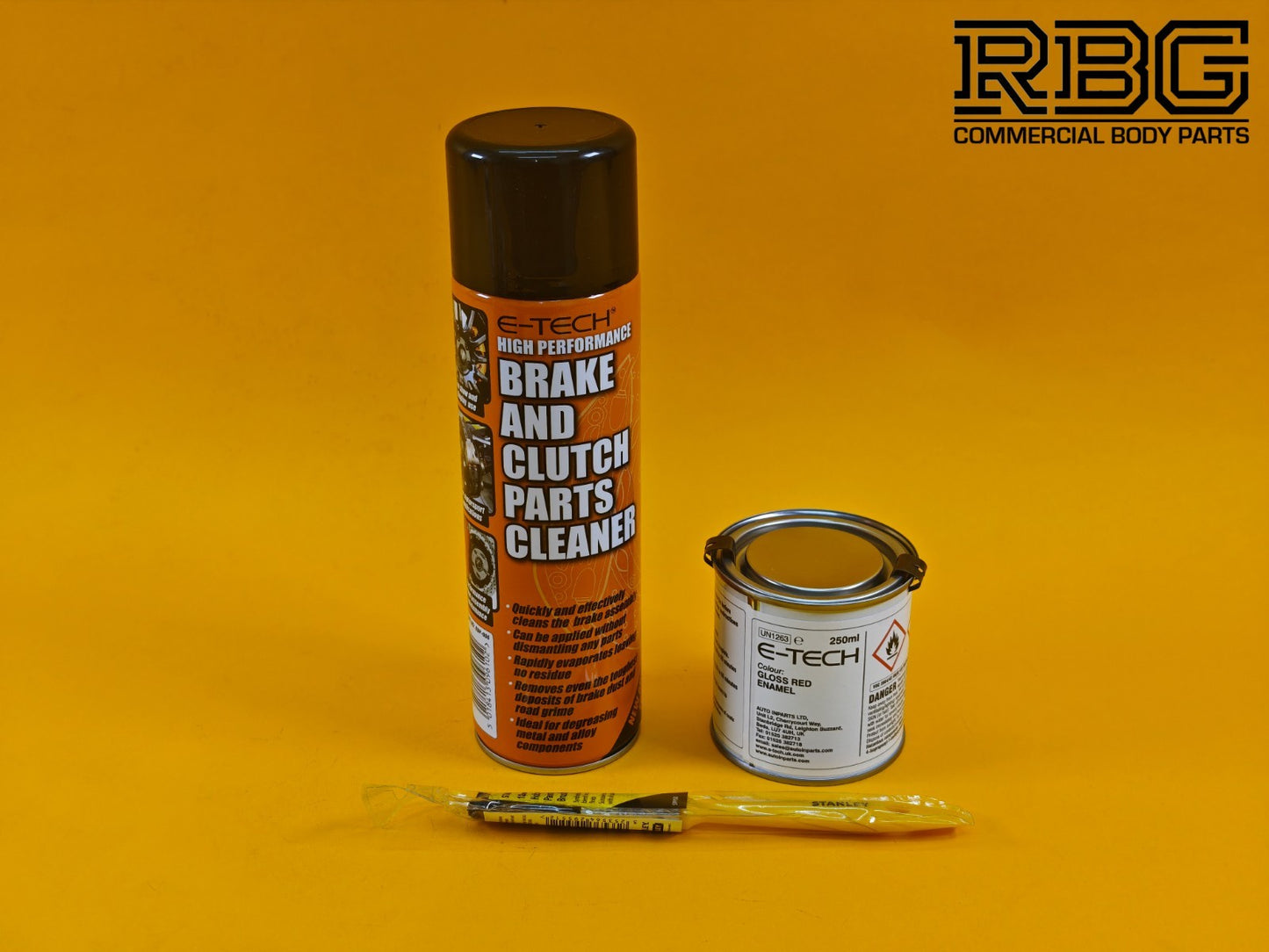 Brake Caliper Paint Kit RED Paint + Cleaner + Brush E-TECH For Car Vehicle UK
