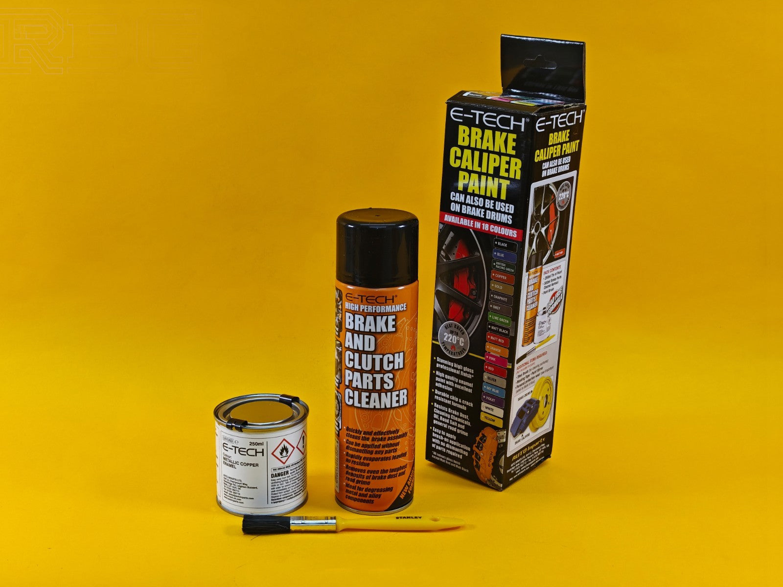 Brake Caliper Paint Kit COPPER Paint + Cleaner + Brush E-TECH For Car Vehicle UK