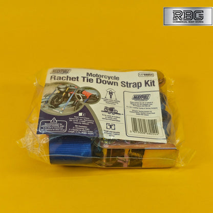 Strap Kit Motorcycle Ratchet Tie Down 25mm 2.1m Blue Trailer Handlebar Lashing