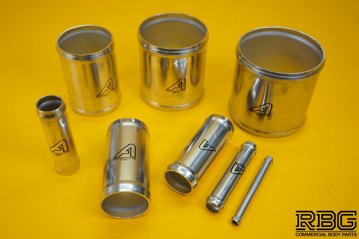 Alloy Hose Joiners 100mm Straight Swaged Connector Beaded Pipe - VARIOUS SIZES