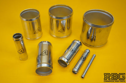 Alloy Hose Joiners 100mm Straight Swaged Connector Beaded Pipe - VARIOUS SIZES
