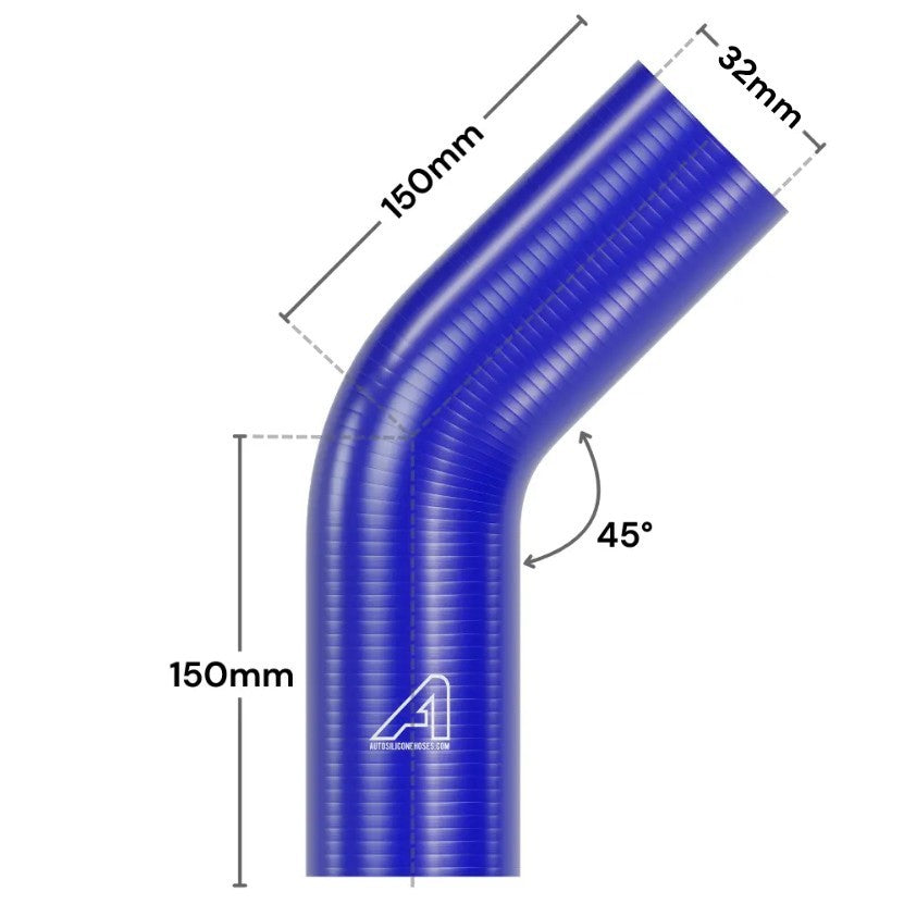 45 Degree Silicone Hose Elbow Pipe Joiner Turbo Water Boost Intercooler 32mm ID