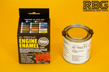 ORANGE Engine Enamel Paint Gloss E-TECH 250ml Heat Resistant for Car Motorbike