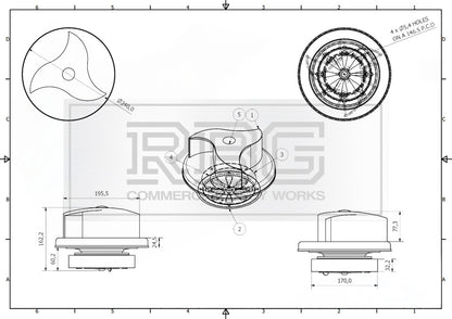 Centaflow™ Wind Driven Vent White Horsebox Classic Profile Rotary Van Roof Air
