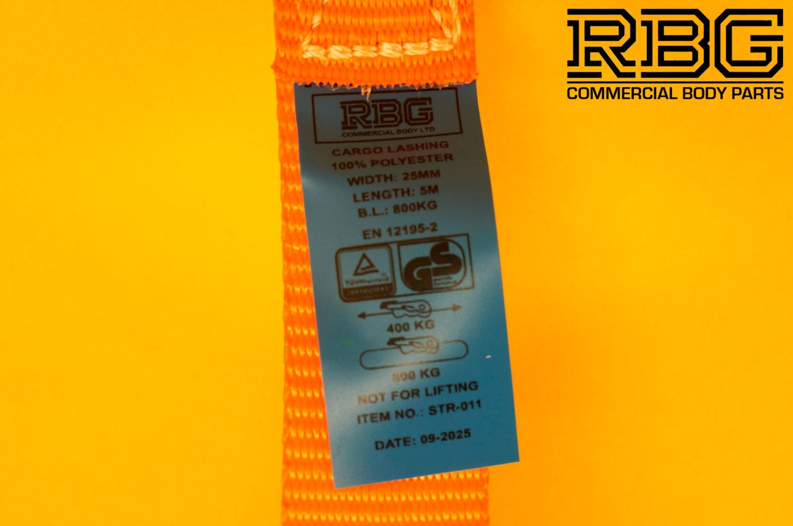 Ratchet Tie Down Strap 800kg 5m High-Vis Orange 25mm Recovery Lashing Cargo