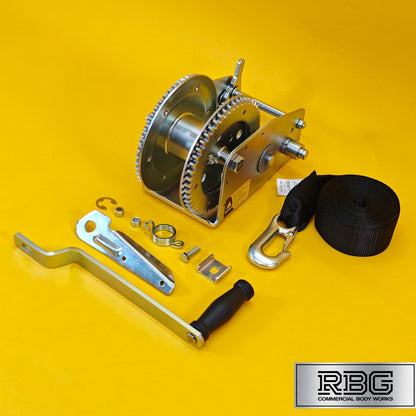3200Lb Hand Winch + Strap & Hook 1454Kg Professional Dual Speed Heavy Duty 7M UK