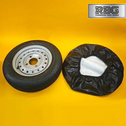 Wheel & Tyre + Cover 145/R13 for Maypole MP69193 & MP69213 Trailers 130mm PCD UK