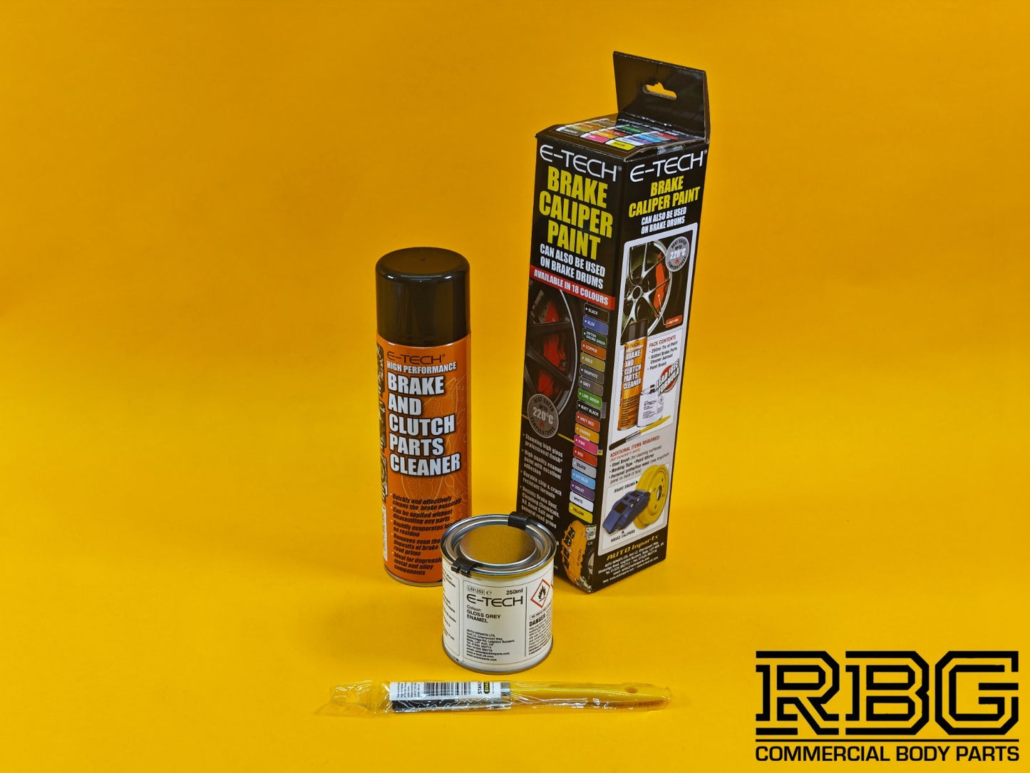 Brake Caliper Paint Kit GREY Paint + Cleaner + Brush E-TECH For Car Vehicle UK