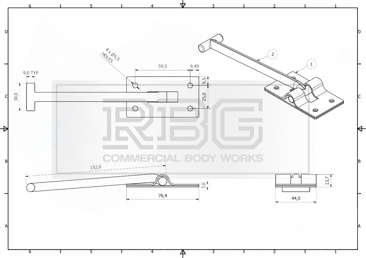 Door Retainer 155mm Hook & Catch Plate Horsebox Trailer Truck Caravan Barn 1Pc
