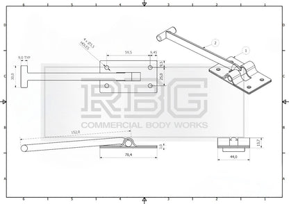 Door Retainer 155mm Hook & Catch Plate Horsebox Trailer Truck Caravan Barn 1Pc