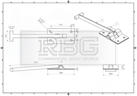 Door Retainer 155mm Hook & Catch Plate Horsebox Trailer Truck Caravan Barn 1Pc