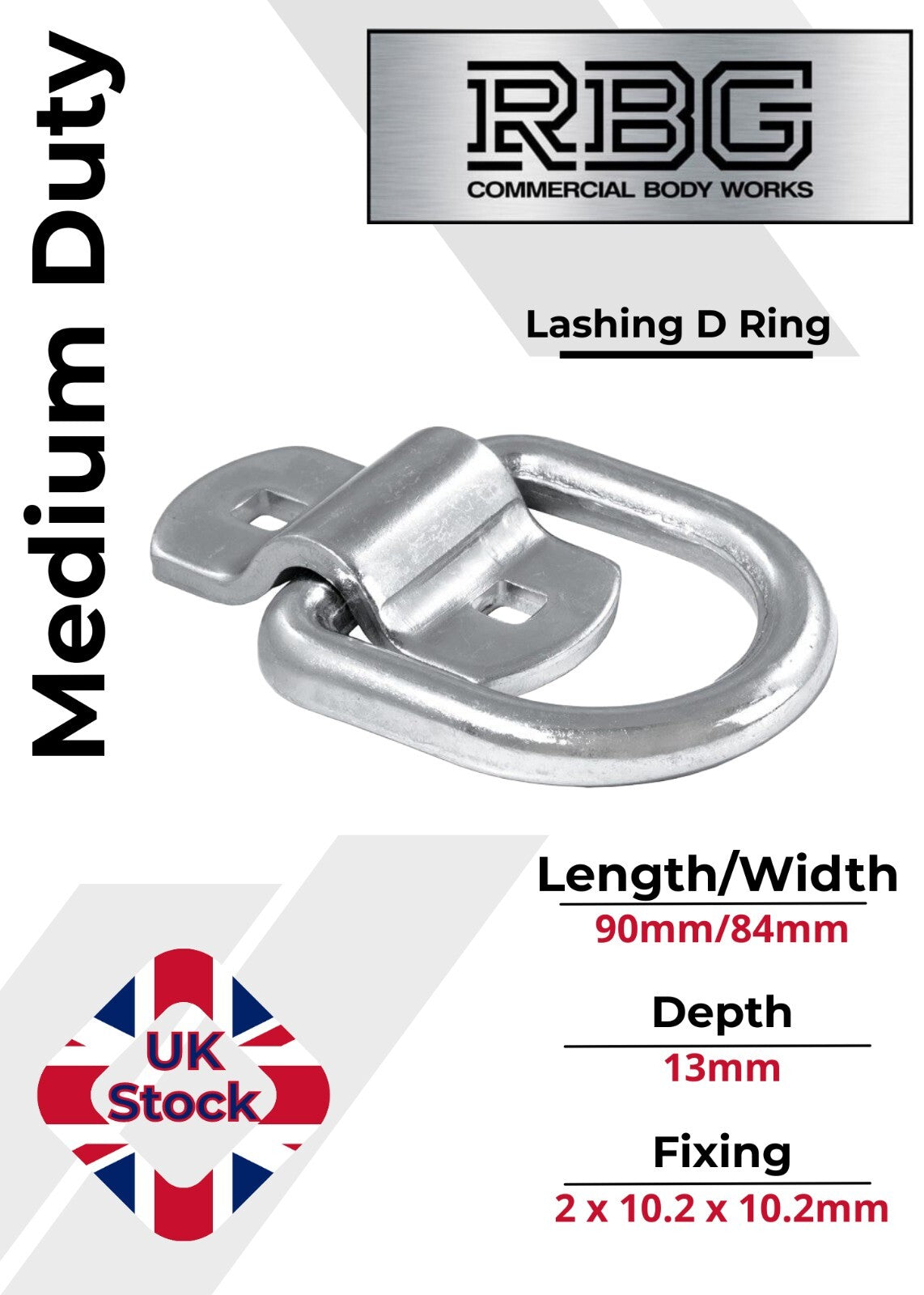 1x D Lashing Ring and Cleat Medium Duty 1500KG  Trailer Recovery Van Horsebox