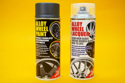 Alloy Wheel Paint TECHNIK GREY + Clear Lacquer Spray Car Refurbishment E-TECH