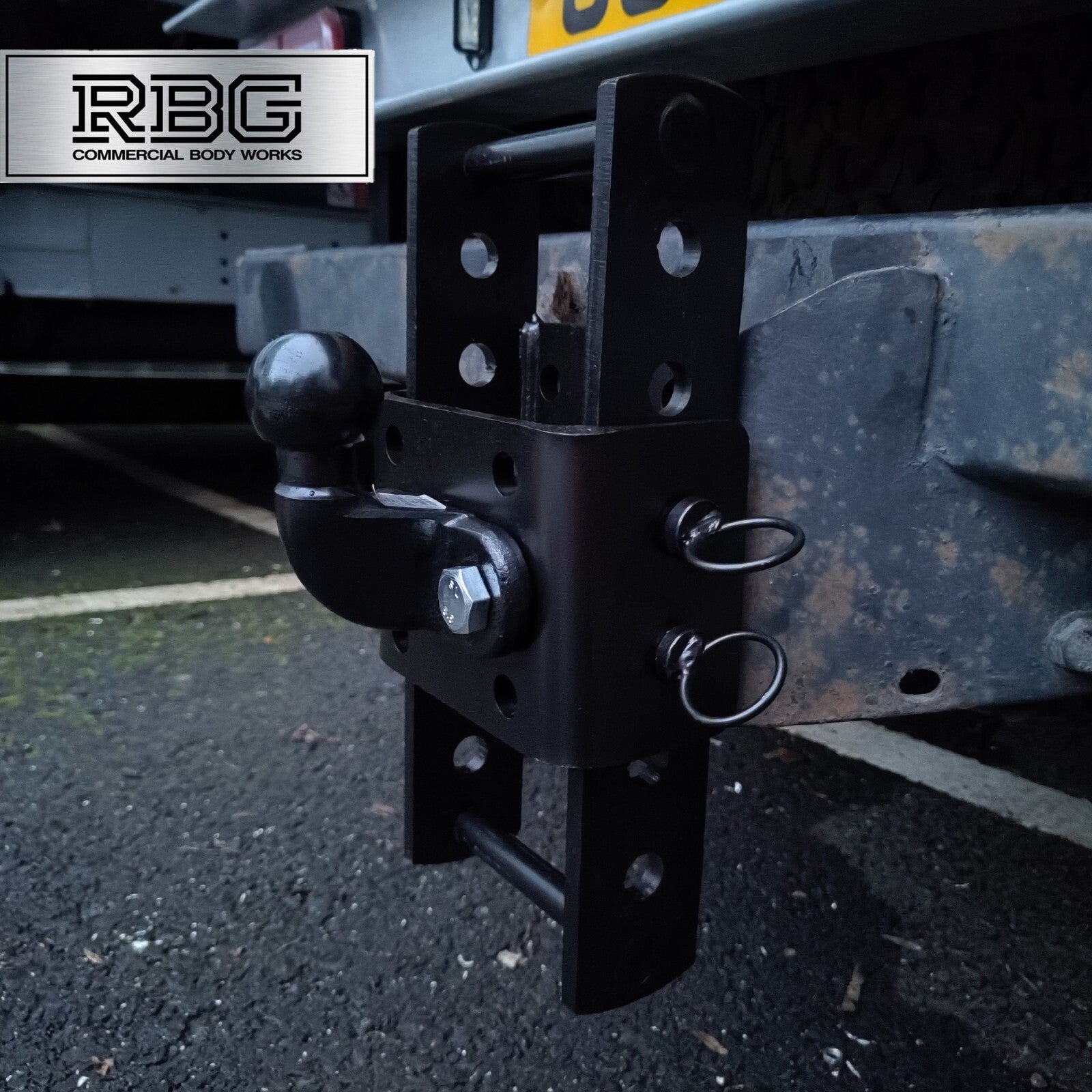 Adjustable Tow Hitch Drop Plate set & 50mm Tow Ball Maypole Trucks Tractors 4x4