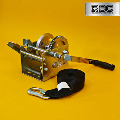 2000Lb Hand Winch + Strap & Hook 900Kg Professional Dual Speed Heavy Duty 7M UK