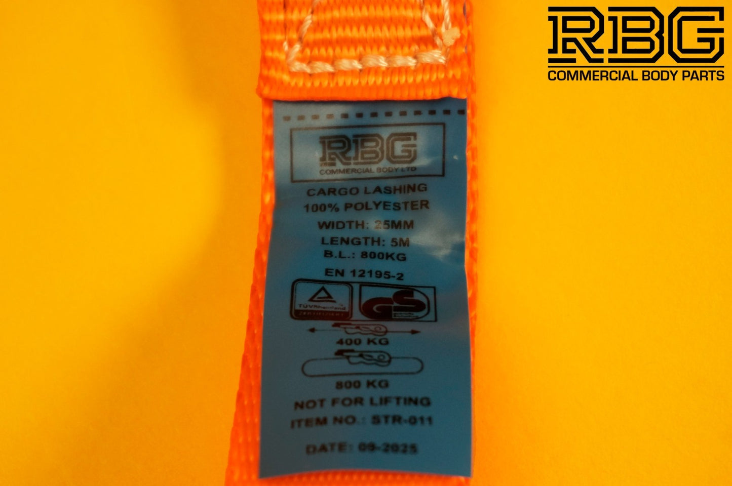 Ratchet Tie Down Strap 800kg 5m High-Vis Orange 25mm Recovery Lashing Cargo