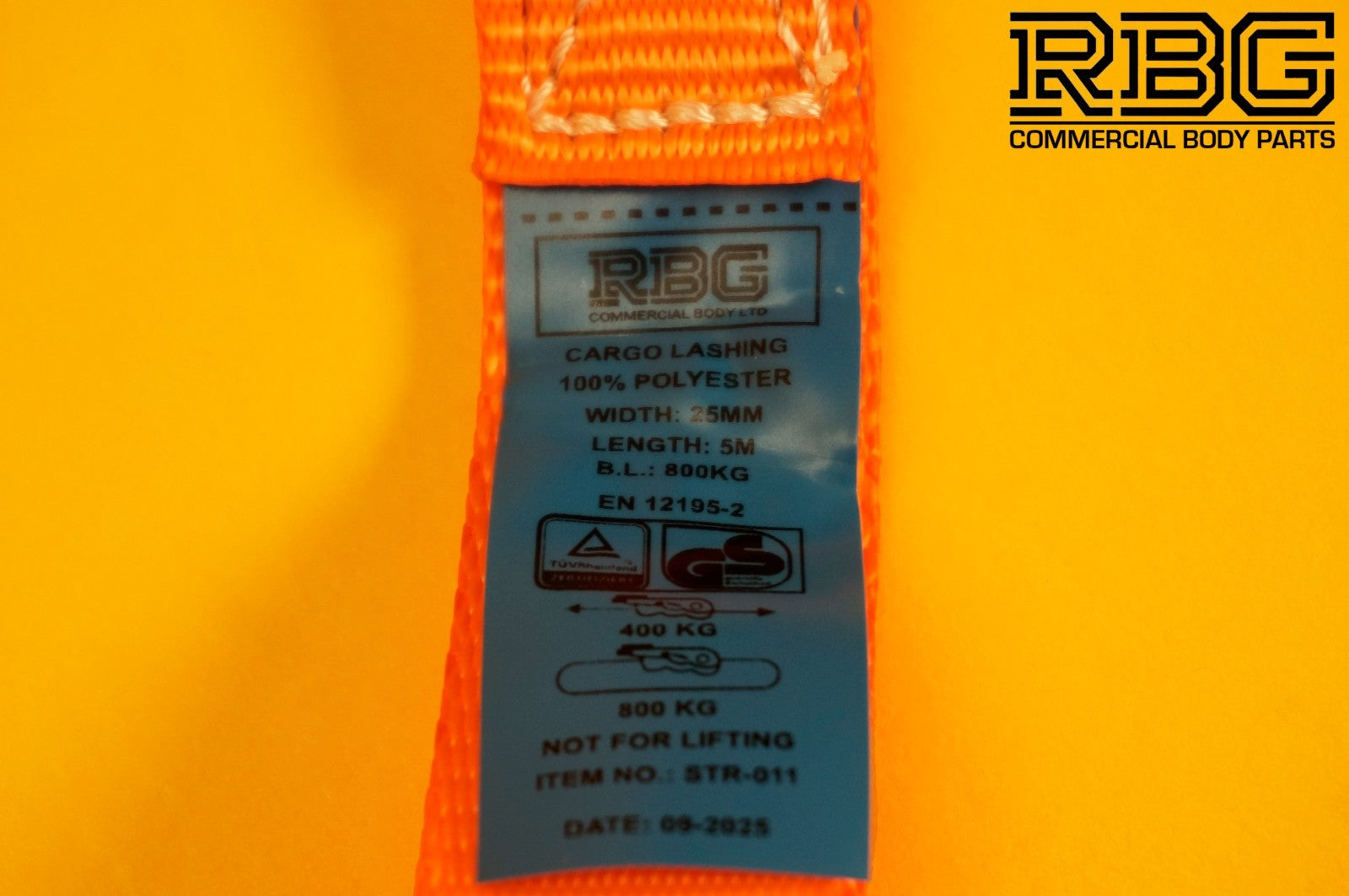 Ratchet Tie Down Strap 800kg 5m High-Vis Orange 25mm Recovery Lashing Cargo