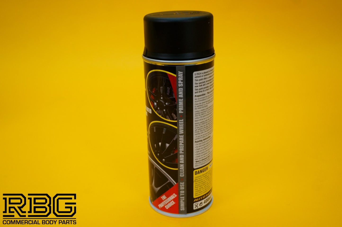 Alloy Wheel Paint MOTORSPORT BLACK 400ml Aerosol Spray Car Refurbishment E-TECH