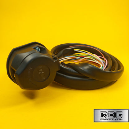 13 Pin Socket Assembly With 2m Pre-Wired Sheathed Cable Professional Towing UK
