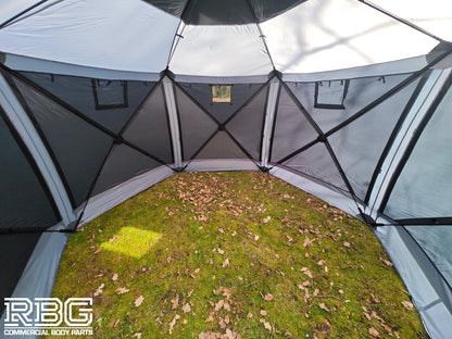 Screen House Gazebo Pop Up 6 Sided Mosquito Netting H230cm, W360cm Large Shelter