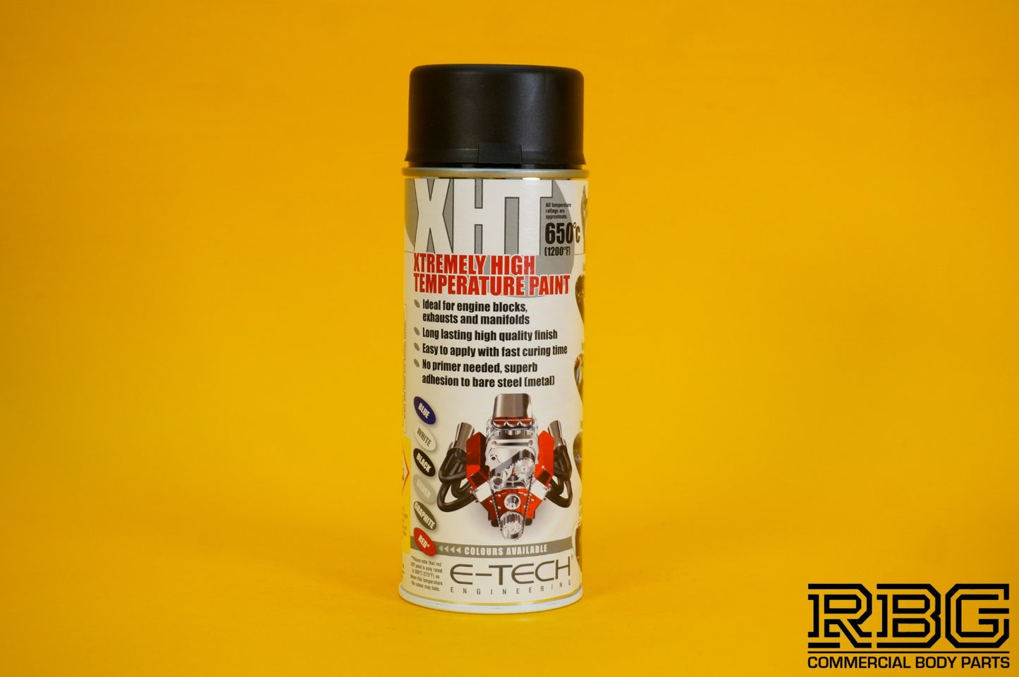Extremely High Temperature Paint BLACK 400ml E-TECH XHT for Car Engine Exhaust