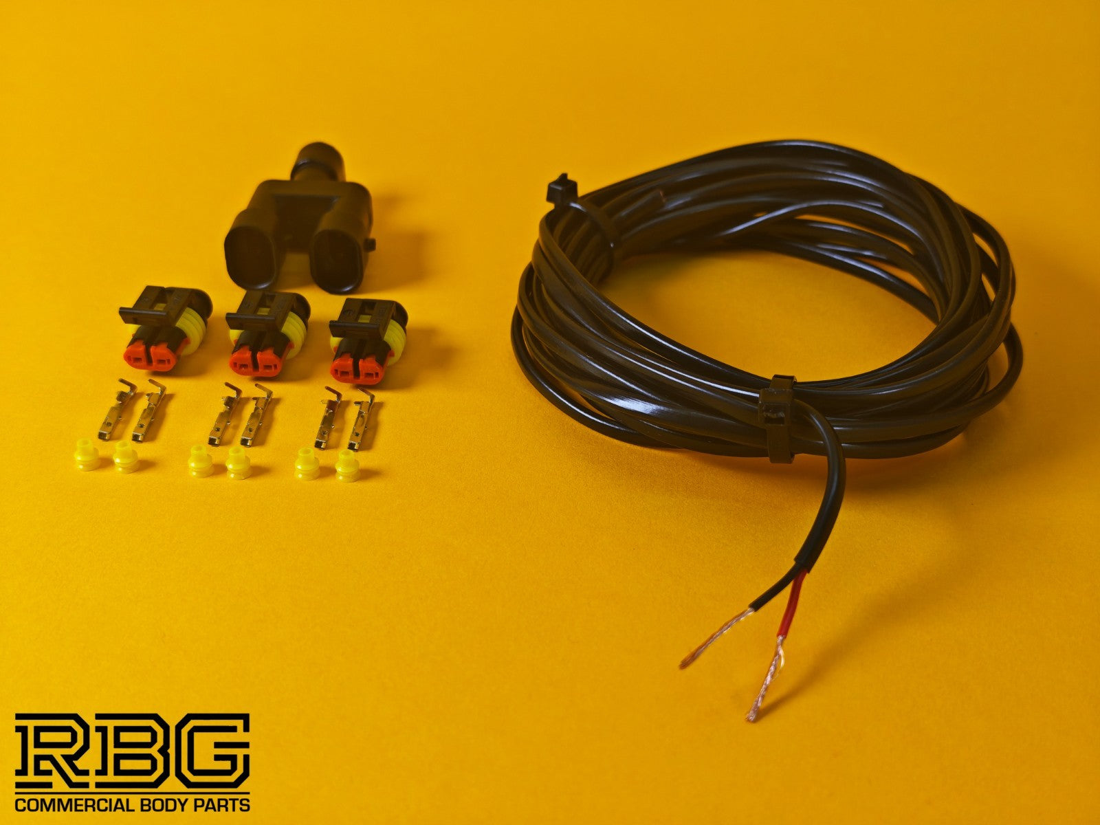 3 Way SuperSeal Splitter + 3Pc Connector Kit 2 Pin + 5m Cable SET Male Y Piece