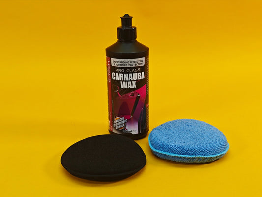 Pro Class Carnauba Wax, Applicator Kit & Microfibre Polishing Pad 500ml E-TECH