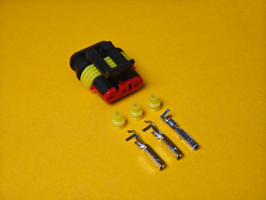 SuperSeal 3 Way Male Plug Kit AMP Electrical Wiring Waterproof IP67 TE Housing