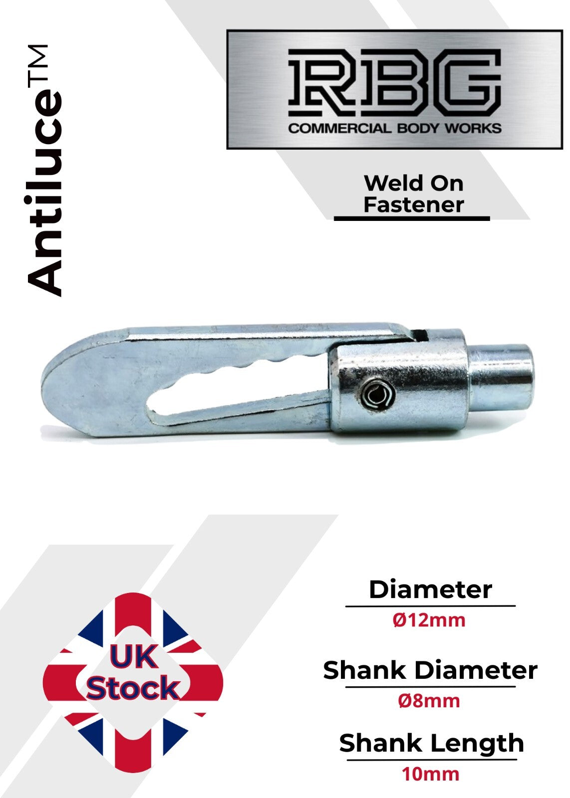 Antiluce™ Fasteners, Z/P Drop Lock Horsebox, Trailer, Pickup Tailgate Anti-Luce