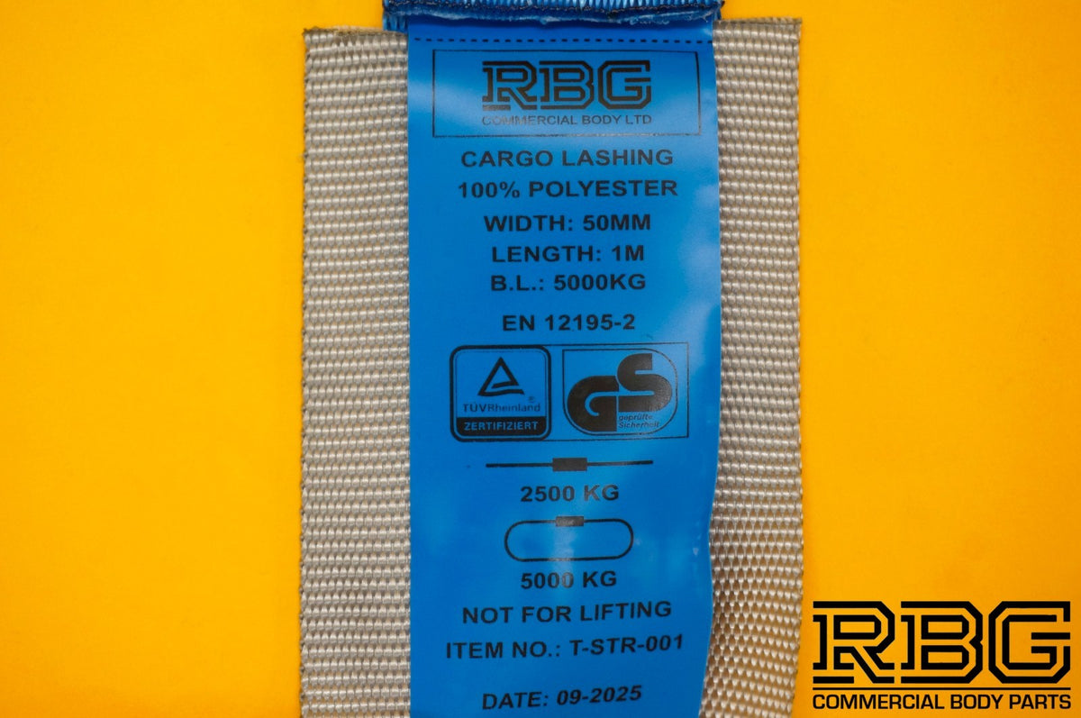 Axle Recovery Strap 1mx50mm + 4x Tie Down Ratchet Strap 4mx50mm 5Ton Lashing