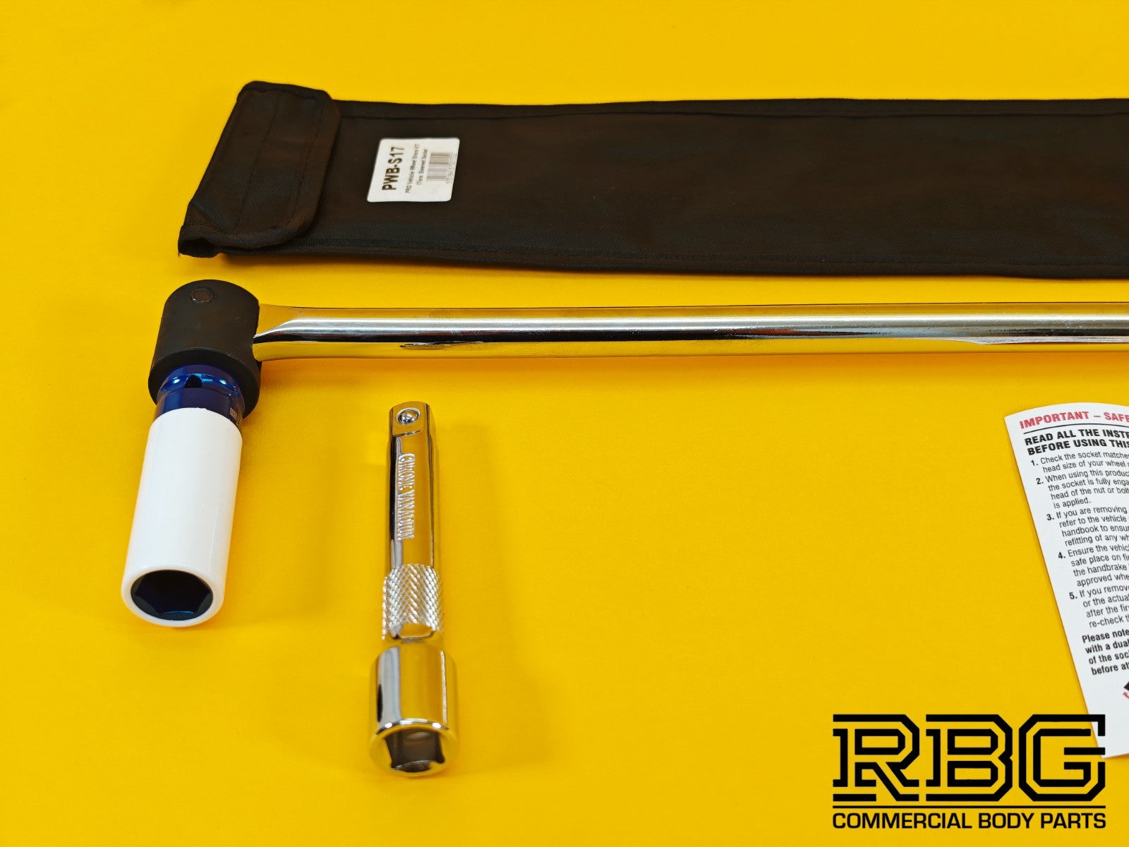 Vehicle Wheel Brace Kit 17mm Pro Sleeved Socket Protective Gloves Extension Bar