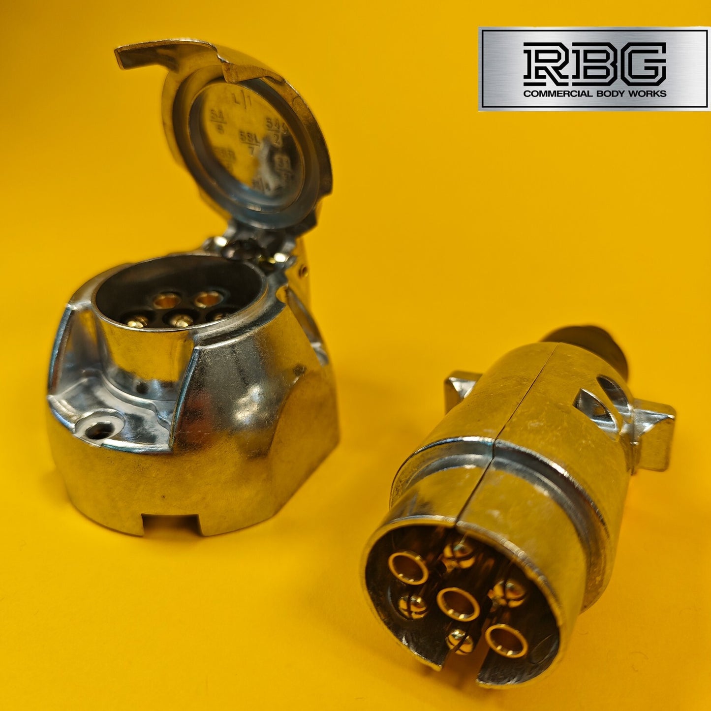 Aluminium Socket + Plug 7 Pin 12N Type For Trailer Caravan Towing 12V Towbar