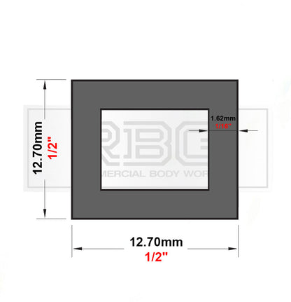 ALUMINIUM SQUARE BOX SECTION Various Sizes In Metric & Inch Free UK Delivery