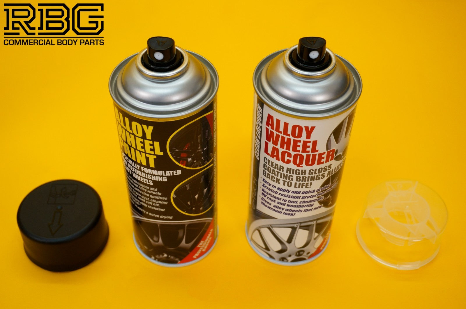 Alloy Wheel Paint MOTORSPORT BLACK + Clear Lacquer Spray Refurbishment Kit Car