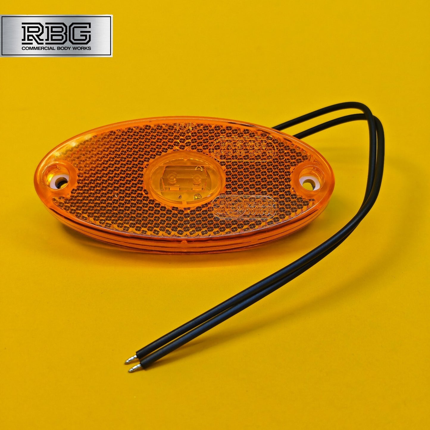 Side Marker Light Oval Amber LED Slim Line WAS 12/24V Lamp for Trailer Caravan
