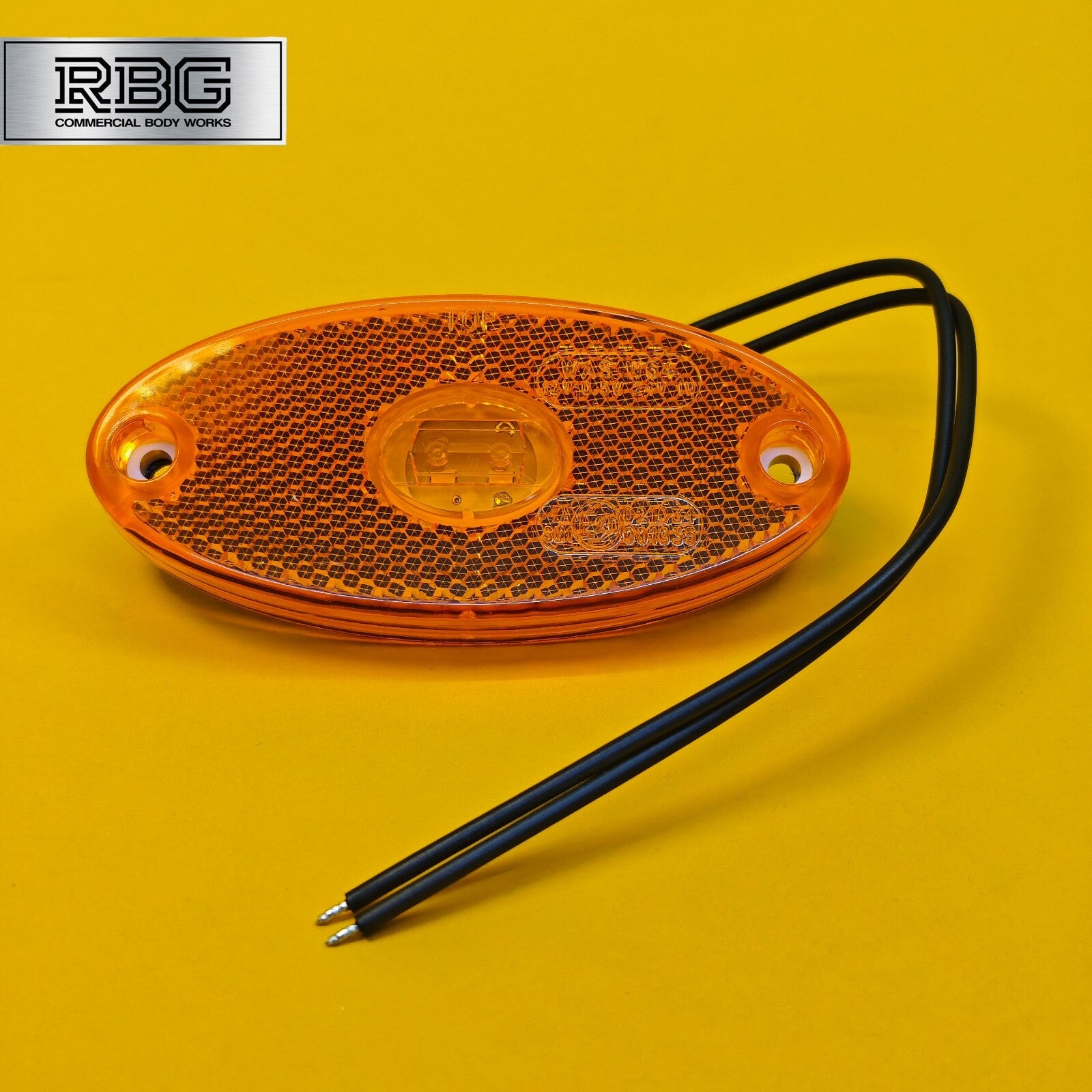 Side Marker Light Oval Amber LED Slim Line WAS 12/24V Lamp for Trailer Caravan