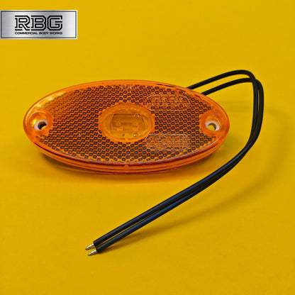 Side Marker Light Oval Amber LED Slim Line WAS 12/24V Lamp for Trailer Caravan