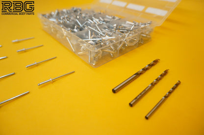 Blind Pop Rivets Assorted Aluminium Head Steel Shank 12Sizes + DORMER DRILL BITS