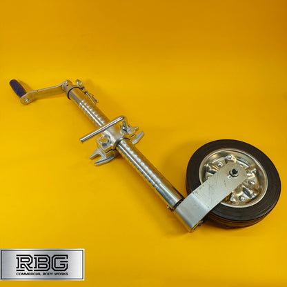 48mm Jockey Wheel + Clamp For Trailer Heavy Duty Serrated 750kg 670-940mm