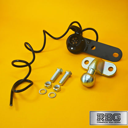 Tow Ball + Socket Assembly 12N 7 Pin 50mm Tow Hitch Gold E Approved Caravan UK