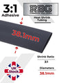 ADHESIVE HEAT SHRINK TUBE 3:1 BLACK HIGH QUALITY SHRINKS: 1M,5M,10M,20M,50M,100M