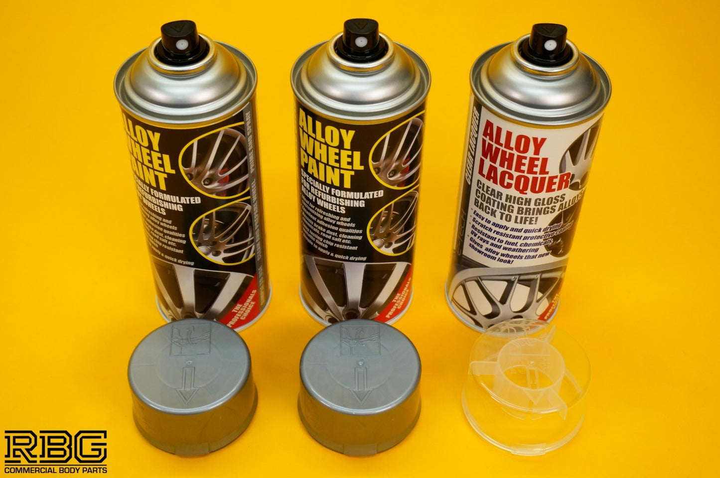 2x Alloy Wheel Paint METALLIC SILVER + 1x Clear Lacquer Spray Refurbishment Kit
