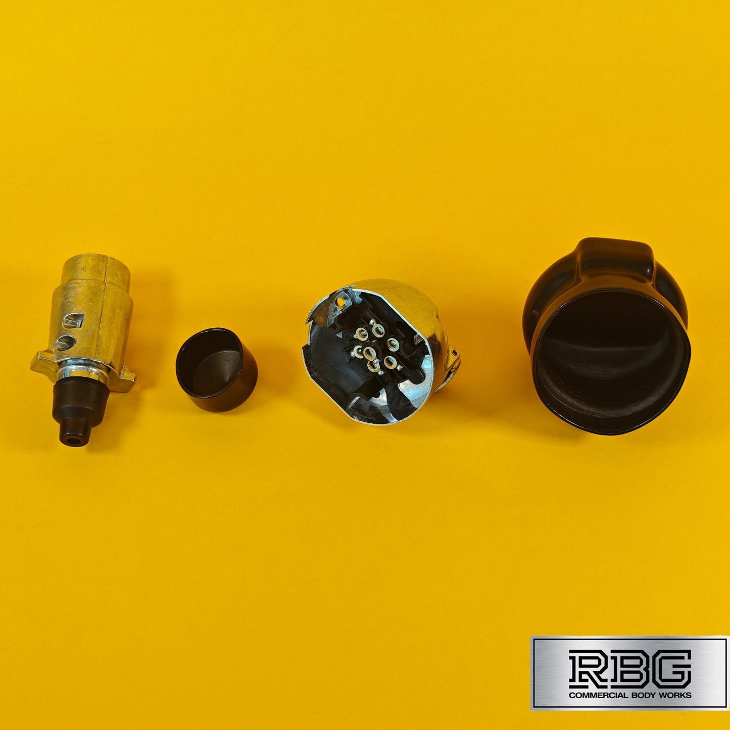 Aluminium Socket & Plug + PVC Socket & Plug Covers SET 7 Pin 12N Type Trailer