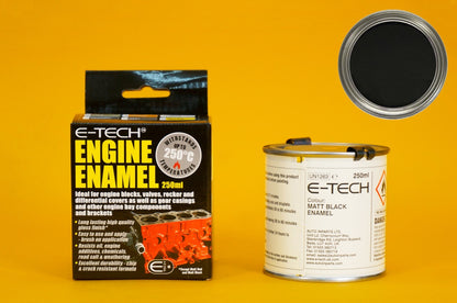 Engine Enamel Paint MATT BLACK E-TECH 250ml Heat Resistant for Car Motorbike