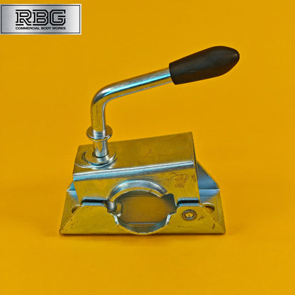 Jockey Wheel Clamp 42mm For Trailer Split Clamp Bracket Prop Stand Zinc Plated